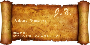 Jakus Nemere névjegykártya